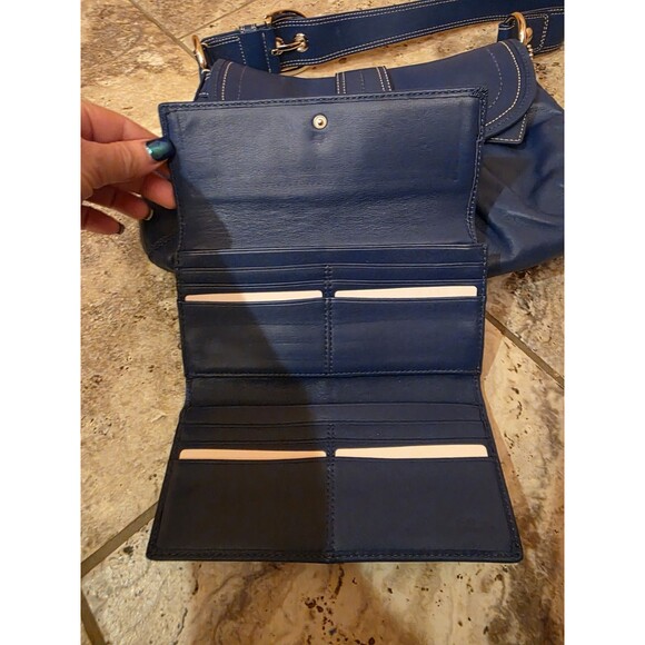 Coach F15204 Vintage Cobalt Blue Soho Flap Y2K Leather w/Buckle/With Wallet - Picture 9 of 10